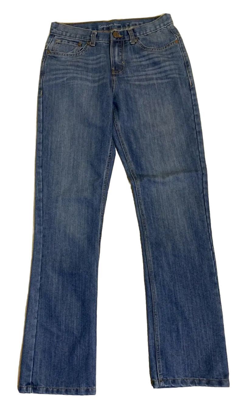 Calvin Klein Youth Jeans Size 18 W30xL31.5 Straight Leg Medium Wash Denim Pants